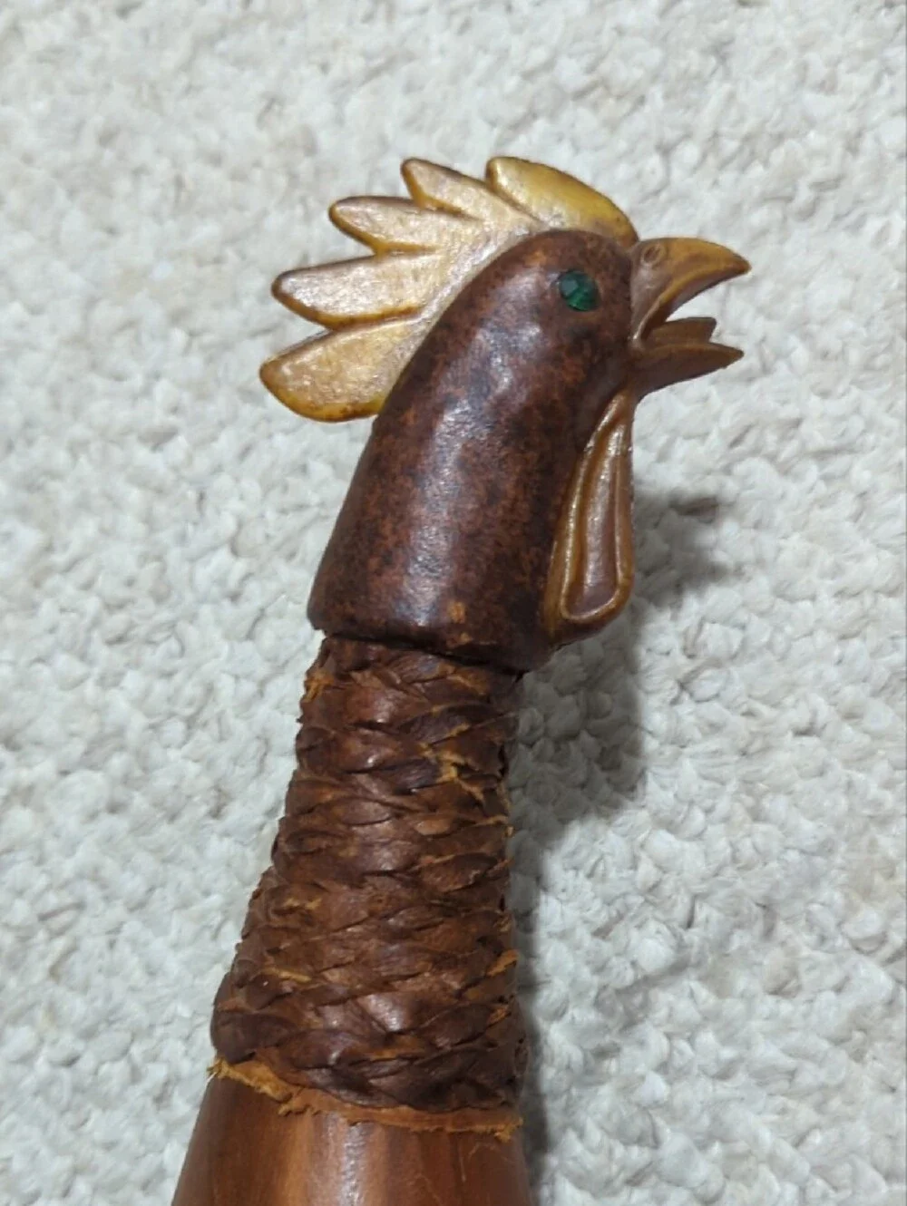 Brown Decorative Rooster Figurine Pet Bird Accent